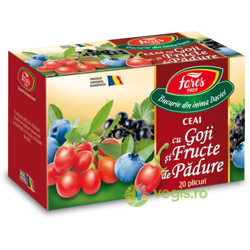 Ceai Aromofruct Goji Si Fructe De Padure 20dz FARES — preț și oferte