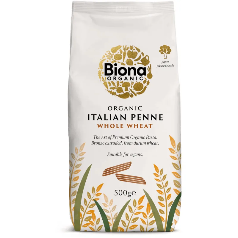 Penne Integrale din Grau Dur Ecologice/Bio 500g BIONA — preț și oferte