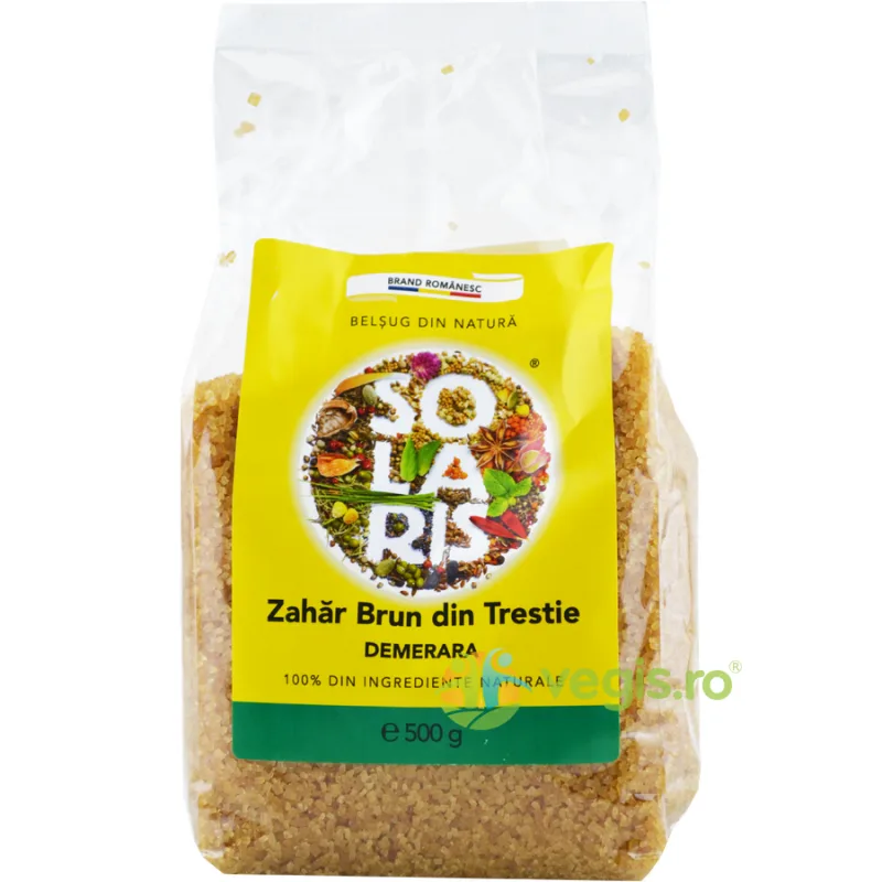 Zahar Brun din Trestie Demerara 500g SOLARIS — preț și oferte