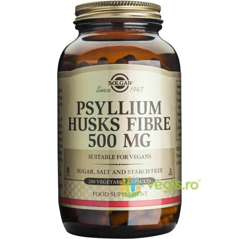 Psyllium Husks Fibre 500mg 200cps Vegetale SOLGAR — preț și oferte