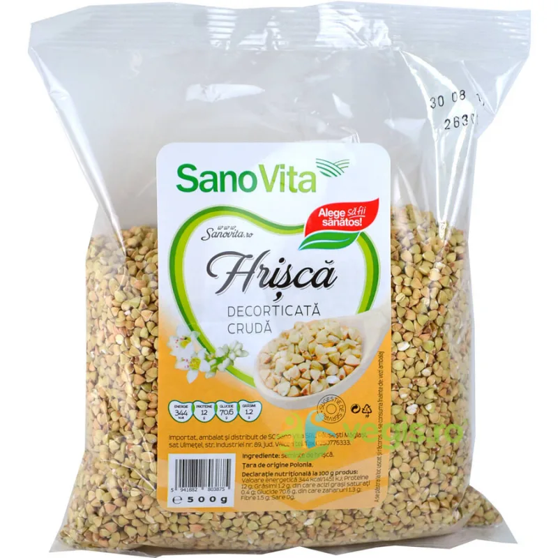 Hrisca Decorticata Cruda 500gr SANOVITA — preț și oferte