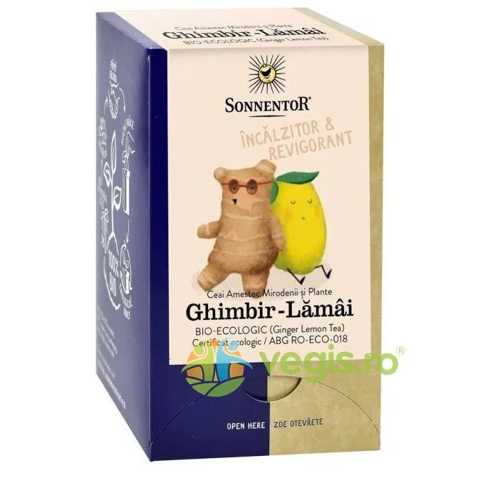 Ceai de Ghimbir cu Lamaie Ecologic/Bio 18dz SONNENTOR — preț și oferte
