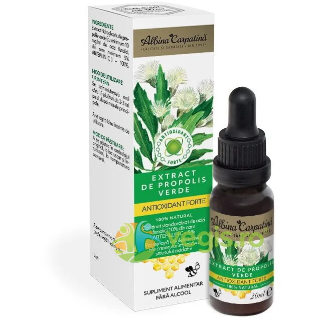 Extract de Propolis Verde Antioxidant Forte 100% Natural fara Alcool 20ml Albina Carpatina — preț și oferte