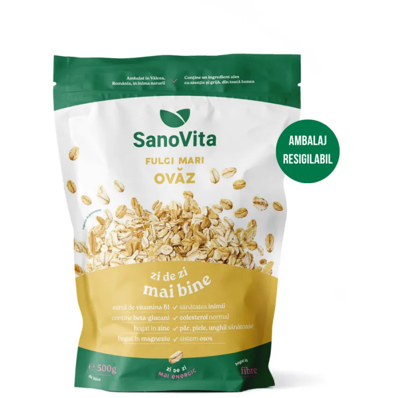 Fulgi Mari de Ovaz 500g SANOVITA — preț și oferte