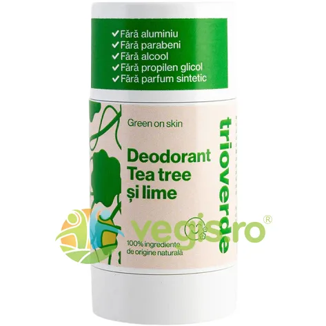 Deodorant Natural cu Tea Tree si Lime 60g TRIO VERDE — preț și oferte