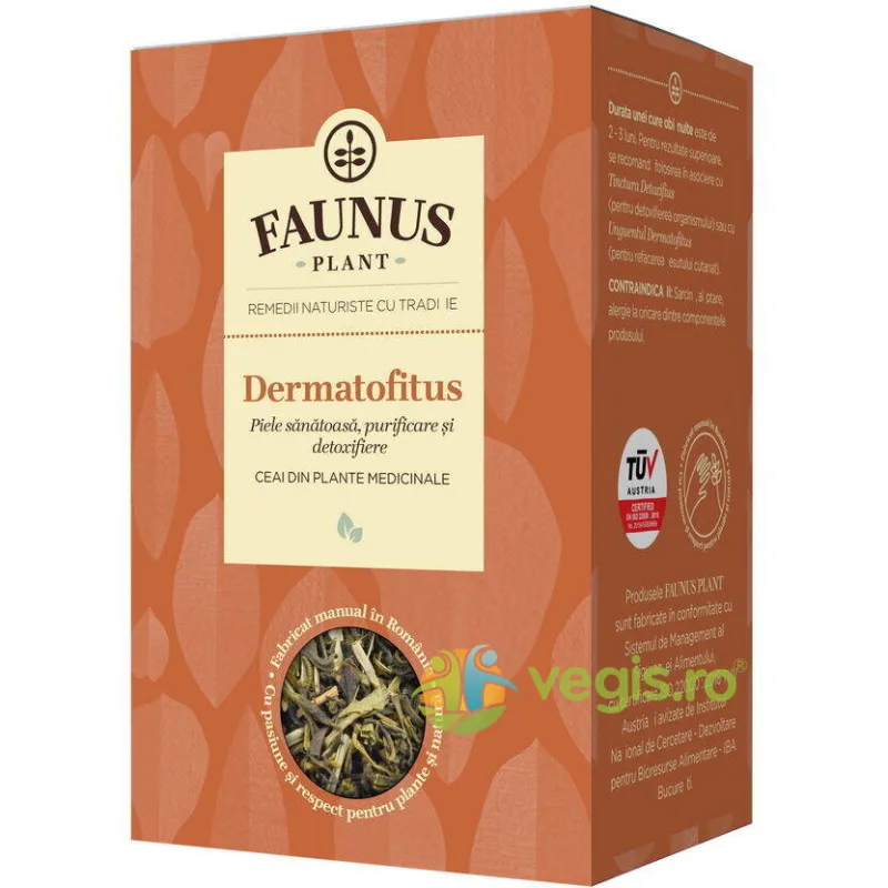 Ceai Dermatofitus (Piele Sanatoasa, Purificare si Detoxifiere) 90g FAUNUS PLANT — preț și oferte