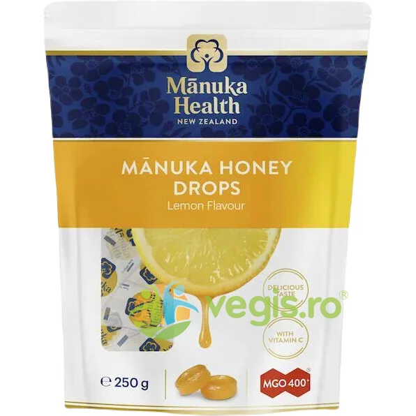 Bomboane cu Miere de Manuka MGO™ 400+ si Lamaie 250g MANUKA HEALTH — preț și oferte