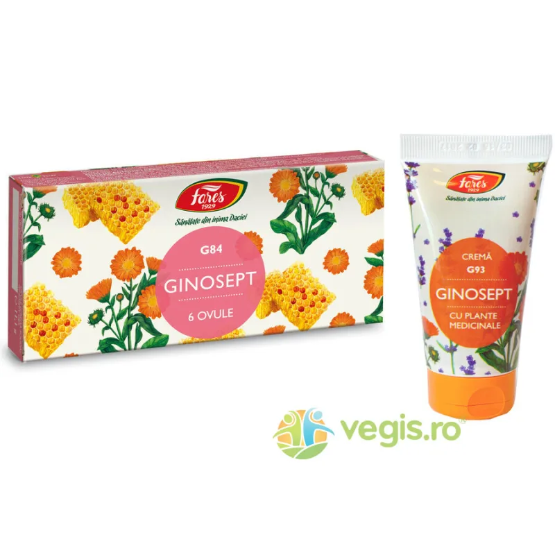 Pachet Ginosept (G86) Crema Solida 6 monodoze + Ginosept Crema (G93) 50ml FARES — preț și oferte