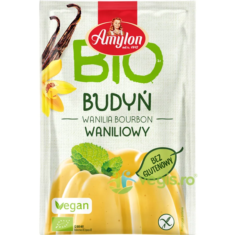 Budinca Pudra de Vanilie fara Gluten Ecologica/Bio 40g AMYLON — preț și oferte