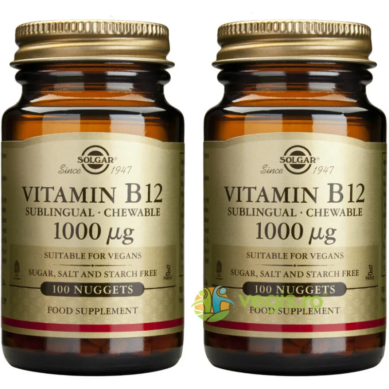 Pachet Vitamina B12 1000mcg (Cobalamina) 100tb+100tb SOLGAR — preț și oferte