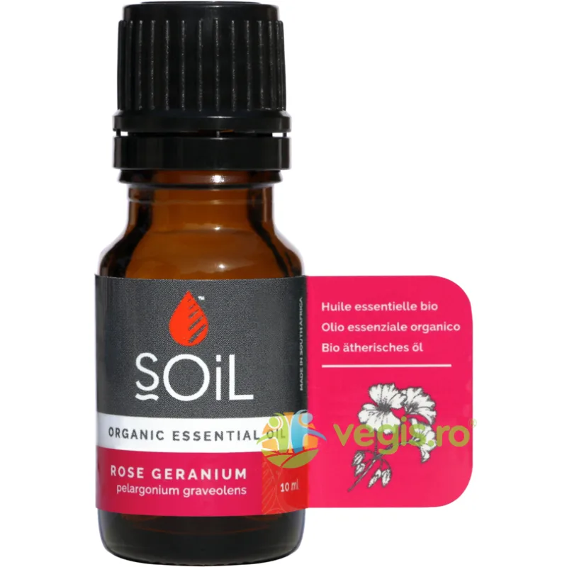 Ulei Esential de Muscata Trandafir (Rose Geranium) Ecologic/Bio 10ml SOiL — preț și oferte