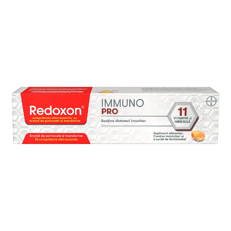 Redoxon Immuno Pro, 1000 mg, 15 comprimate efervescente, Bayer — preț și oferte