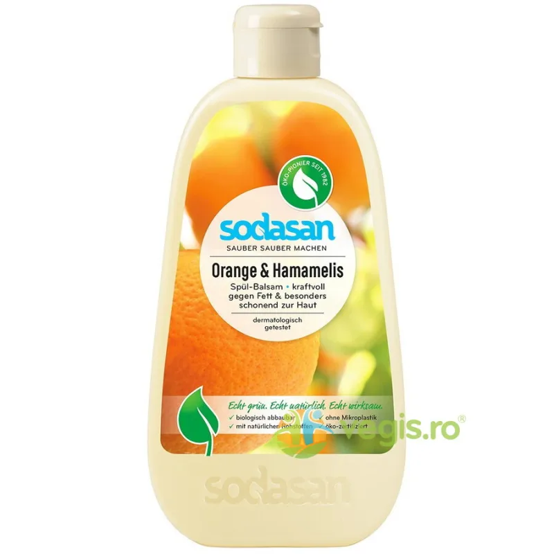 Detergent Balsam Lichid de Vase cu Portocala 500ml Sodasan — preț și oferte