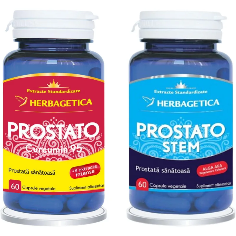 Pachet Prostato Curcumin 95 60cps + Prostato Stem 60cps (50% reducere la al doilea produs) HERBAGETICA — preț și oferte