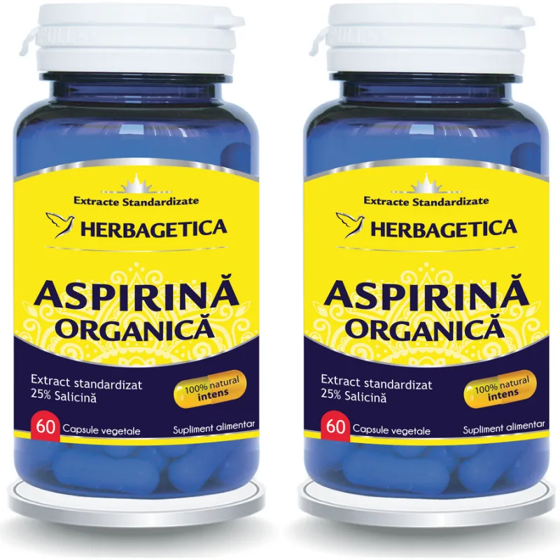 Pachet Aspirina Organica 60cps+60cps (50% reducere la al doilea produs) HERBAGETICA — preț și oferte
