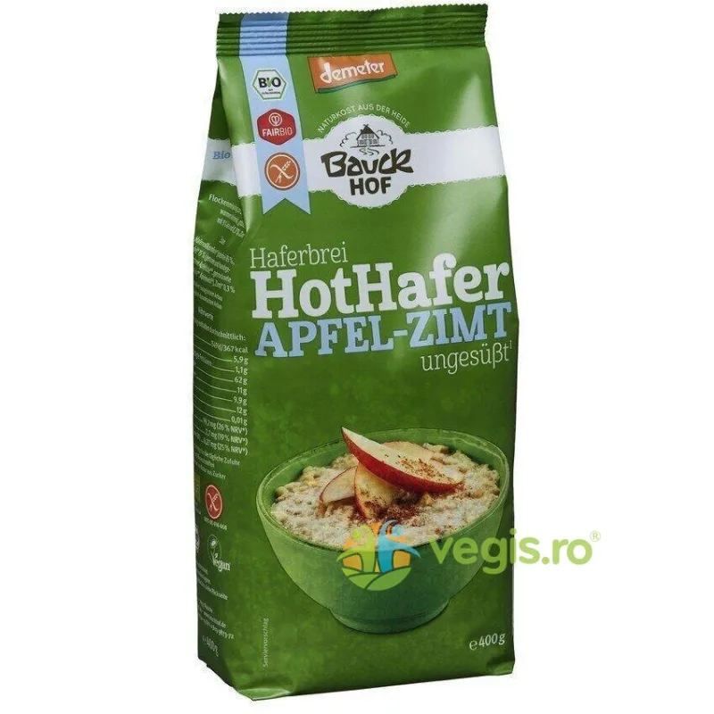 Terci de Ovaz cu Mere si Scortisoara Fara Gluten Ecologic/Bio 400g BAUCKHOF — preț și oferte