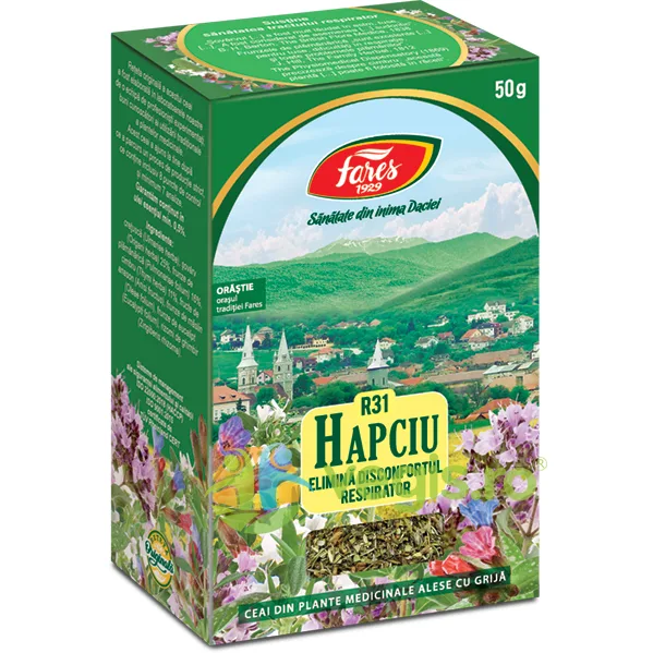 Ceai Hapciu Elimina Disconfortul Respirator (R31) 50g FARES — preț și oferte