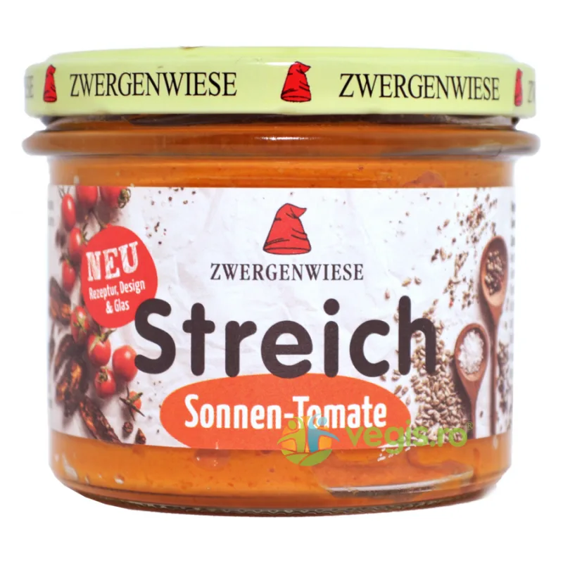 Pate Vegetal cu Rosii Uscate Fara Gluten Ecologic/Bio 180g ZWERGENWIESE — preț și oferte