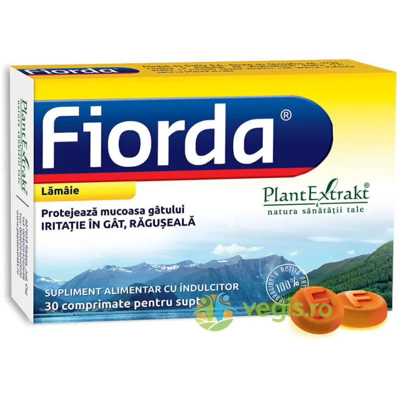 Fiorda cu Aroma de Lamaie 30cpr PLANTEXTRAKT — preț și oferte