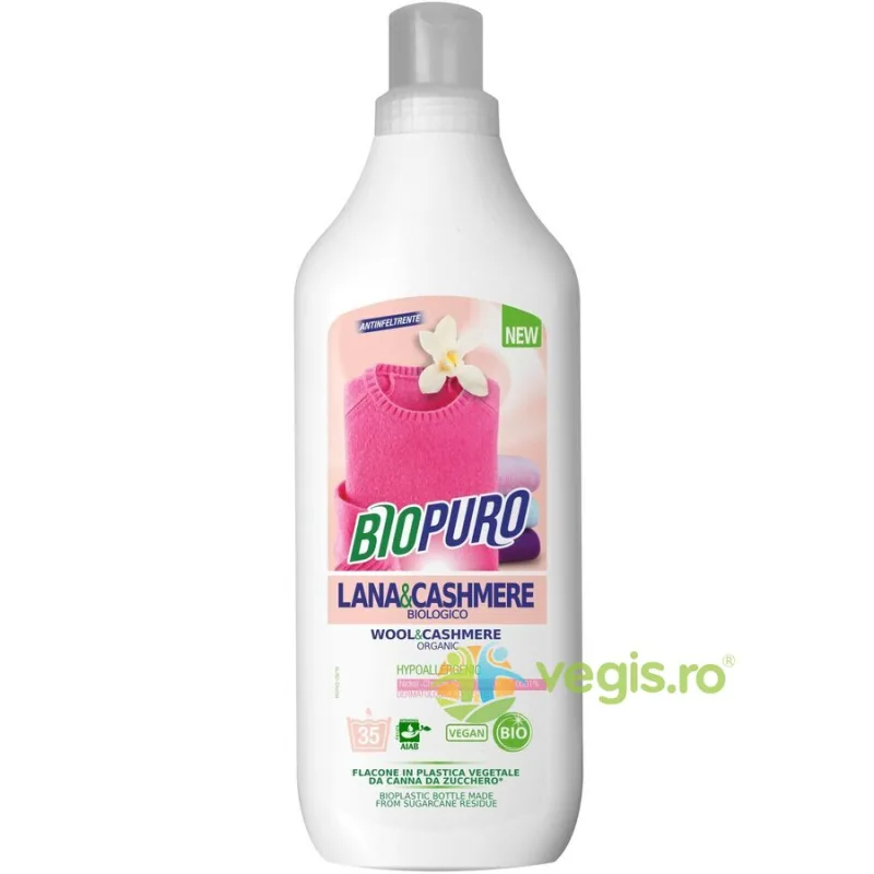 Detergent Lichid pentru Hainele de Lana si Casmir Ecologic/Bio 1000ml BIOPURO — preț și oferte