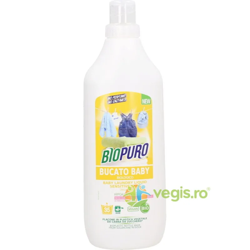 Detergent Lichid Hipoalergenic pentru Rufele Bebelusilor Ecologic/Bio 1000ml BIOPURO — preț și oferte