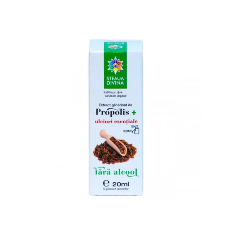Extract glicerinat de propolis cu uleiuri esentiale, 20 ml, Steaua Divina — preț și oferte