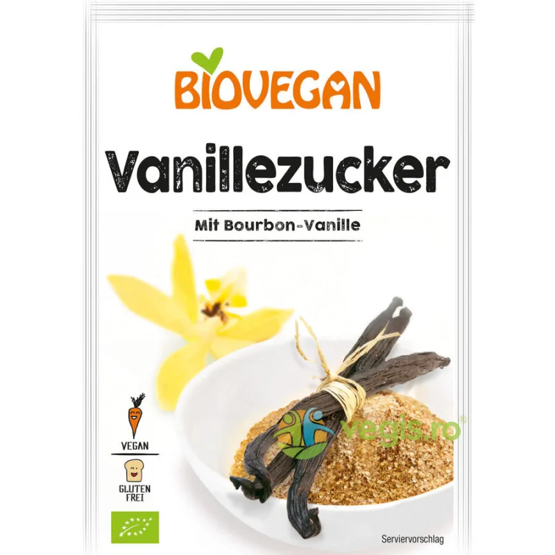 Zahar Vanilie Bourbon Integral Fara Gluten Ecologic/Bio 4x8g Biovegan — preț și oferte