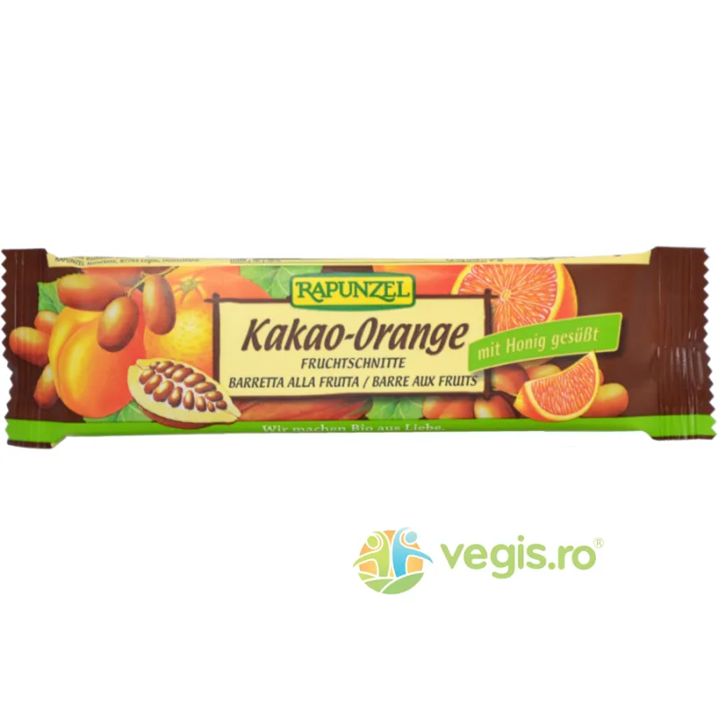 Baton de Fructe cu Cacao si Portocale Ecologic/Bio 40g Rapunzel — preț și oferte