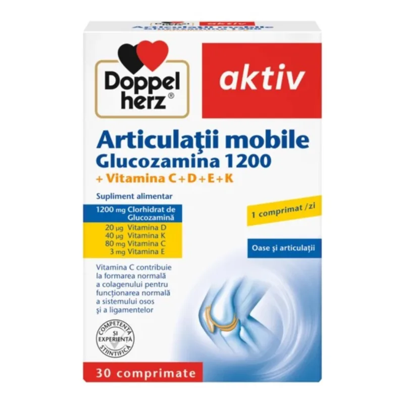 Articulatii mobile Glucozamina 1200, 30 comprimate, Doppelherz — preț și oferte