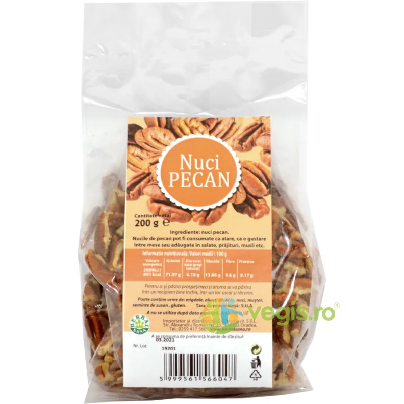Nuci Pecan 200g Herbavit — preț și oferte