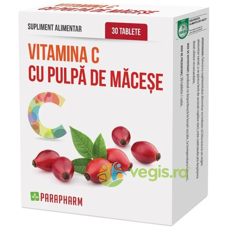 Vitamina C cu Pulpa De Macese 30tb Quantum Parapharm — preț și oferte