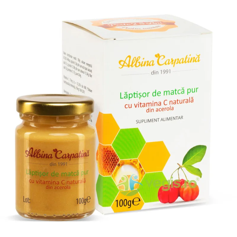 Laptisor De Matca Pur cu Vitamina C Naturala din Acerola 100g Albina Carpatina — preț și oferte