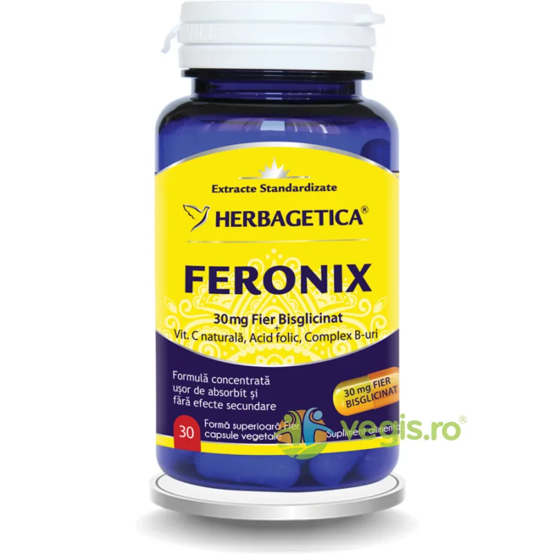 Feronix (Fier Bisglicinat) 30Cps HERBAGETICA — preț și oferte