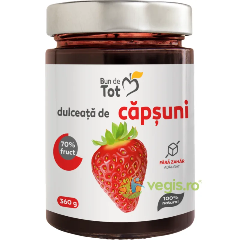 Dulceata de Capsuni fara Zahar 360g BUN DE TOT — preț și oferte