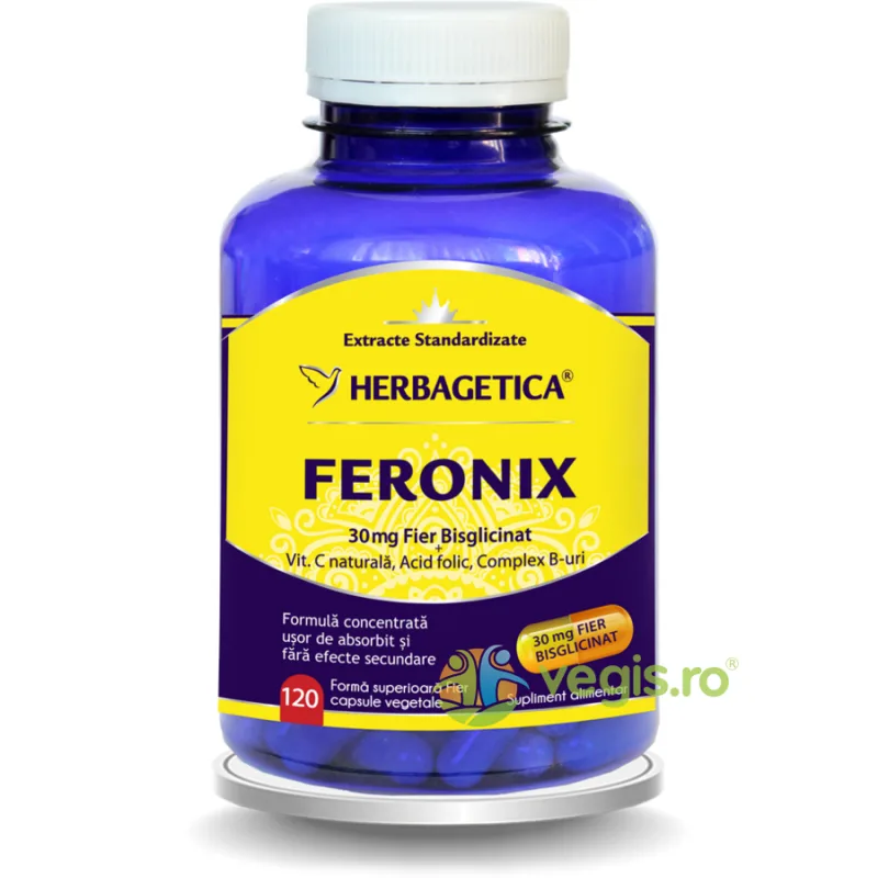 Feronix (Fier Bisglicinat) 120Cps HERBAGETICA — preț și oferte