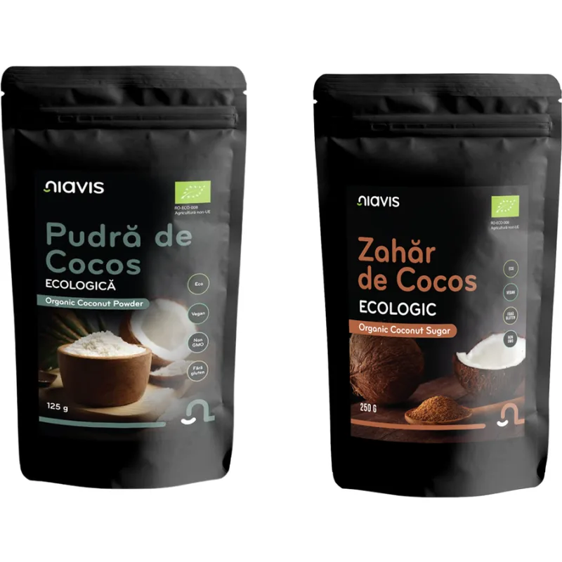 Pudra de Cocos Ecologica/Bio 125g + Zahar de Cocos Ecologic/Bio 250g NIAVIS — preț și oferte