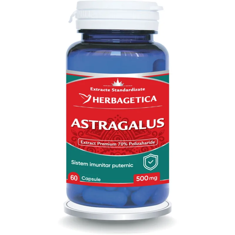 Astragalus 500mg cu 70% Polizaharide 60cps HERBAGETICA — preț și oferte