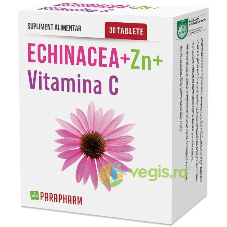 Echinacea + Zinc + Vitamina C 30cps Quantum Parapharm — preț și oferte