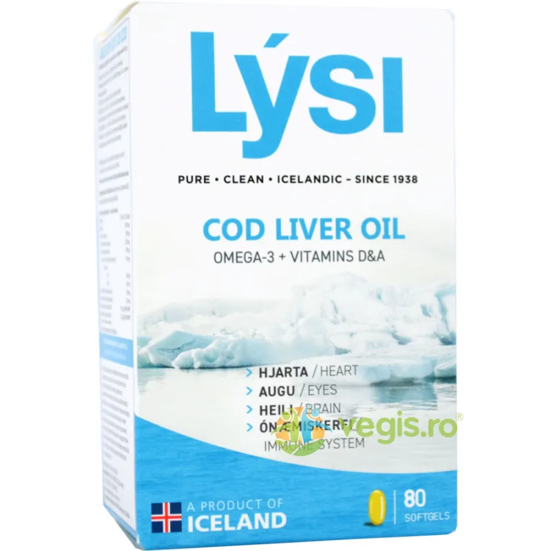 Ulei din Ficat de Cod (Cod Liver Oil) 80cps LYSI — preț și oferte