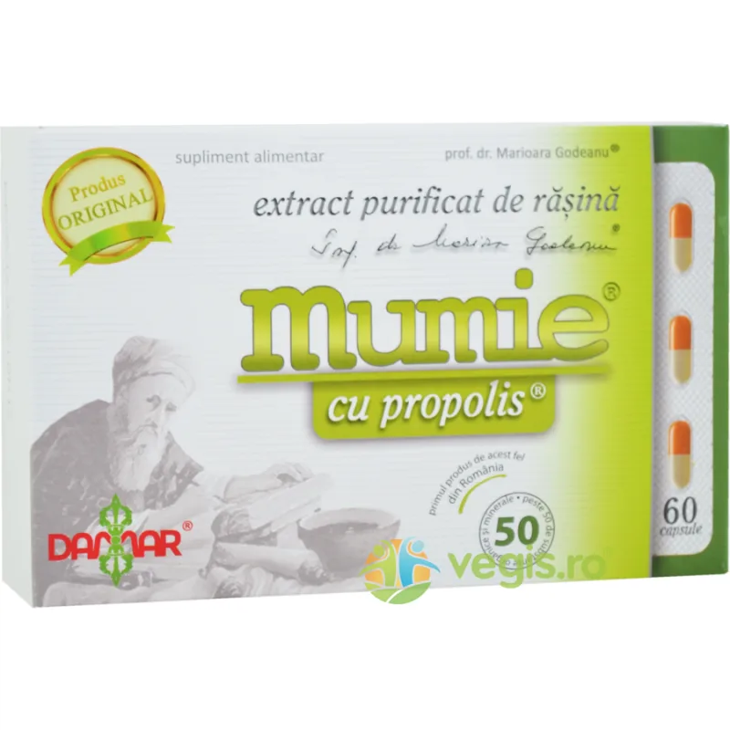 Extract Purificat de Rasina Mumie cu Propolis 60cps DAMAR — preț și oferte