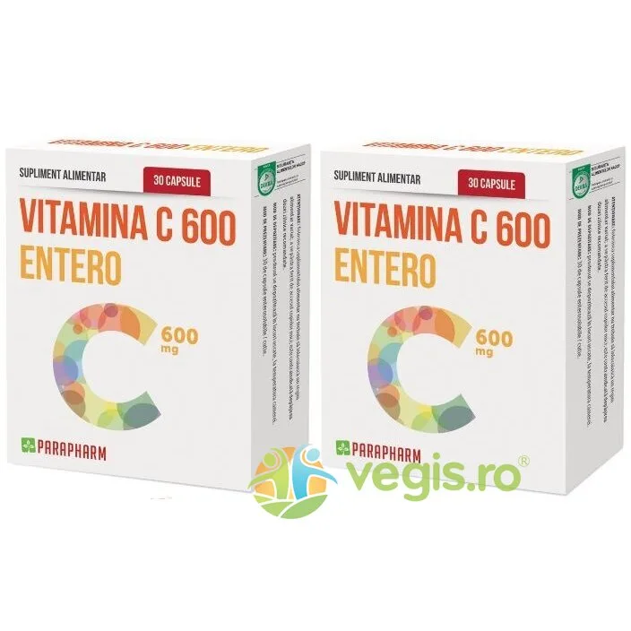 Pachet Vitamina C 600mg Entero 30cps+30cps Quantum Parapharm — preț și oferte