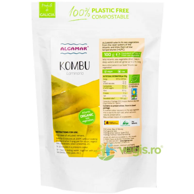Kombu Alga Ecologica/Bio 50g ALGAMAR — preț și oferte