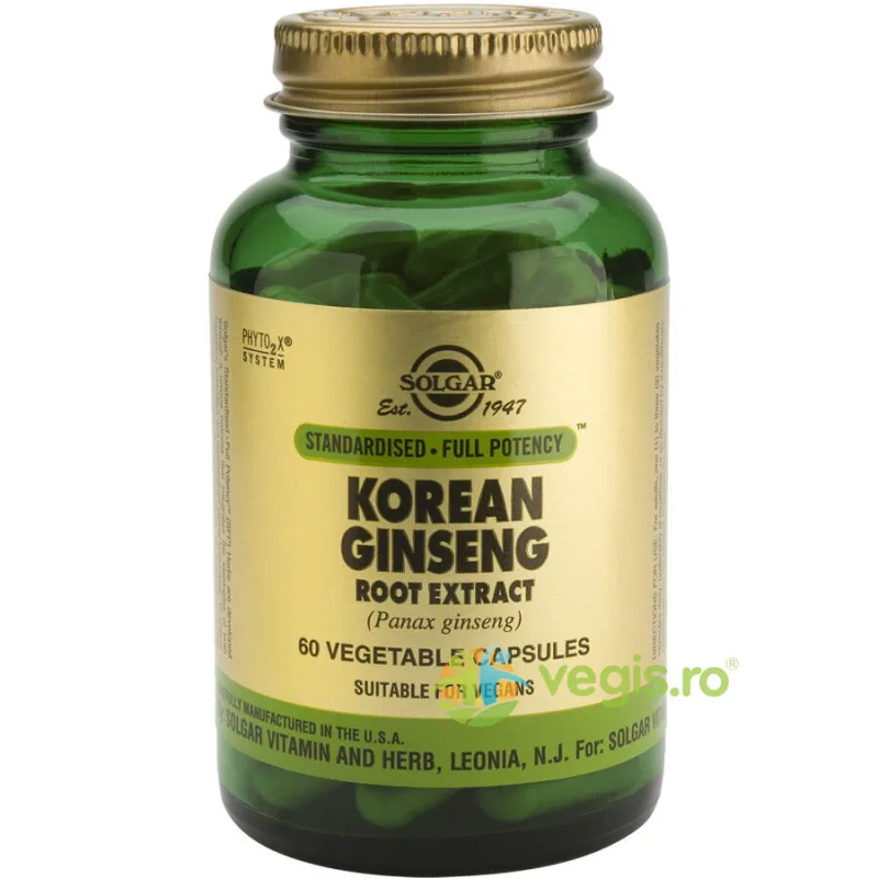 Korean Ginseng Root Extract 60cps(Ginseng coreean) SOLGAR — preț și oferte