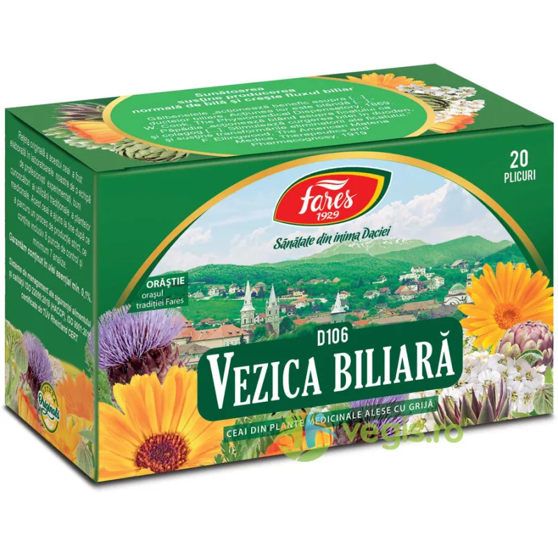 Ceai Vezica Biliara (D106) 20dz FARES — preț și oferte