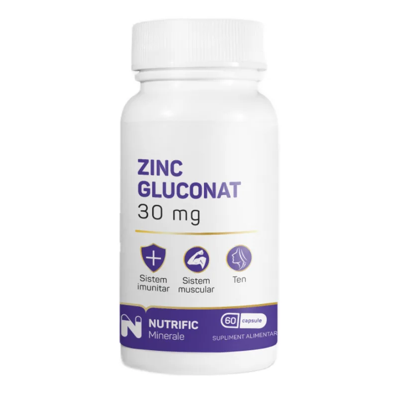 Zinc gluconat 30mg, 60 capsule, Nutrific — preț și oferte