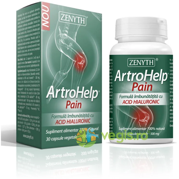 Artrohelp Pain 500mg cu Acid Hialuronic  30cps Zenyth — preț și oferte