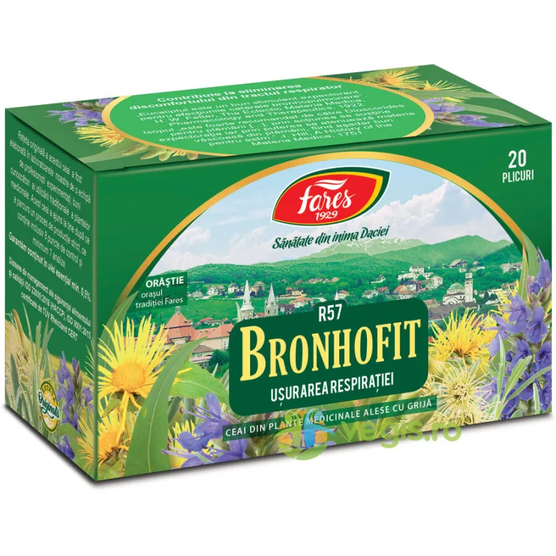 Ceai Bronhofit Usurarea Respiratiei (R57) 20dz FARES — preț și oferte