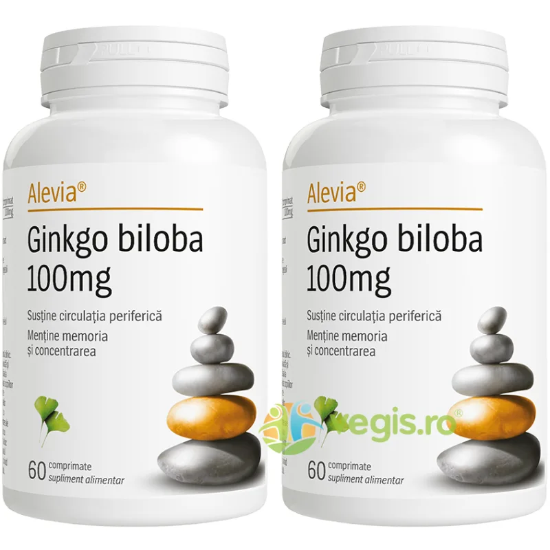 Pachet Ginkgo Biloba 100mg 60cps+60cps ALEVIA — preț și oferte