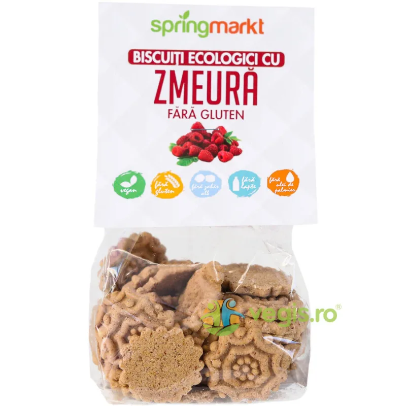 Biscuiti cu Zmeura fara Gluten Ecologici/Bio 100g springmarkt — preț și oferte