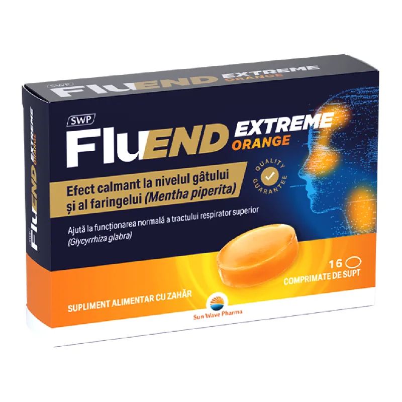 FluEnd Extreme cu aroma de portocale, 16 comprimate, Sun Wave Pharma — preț și oferte